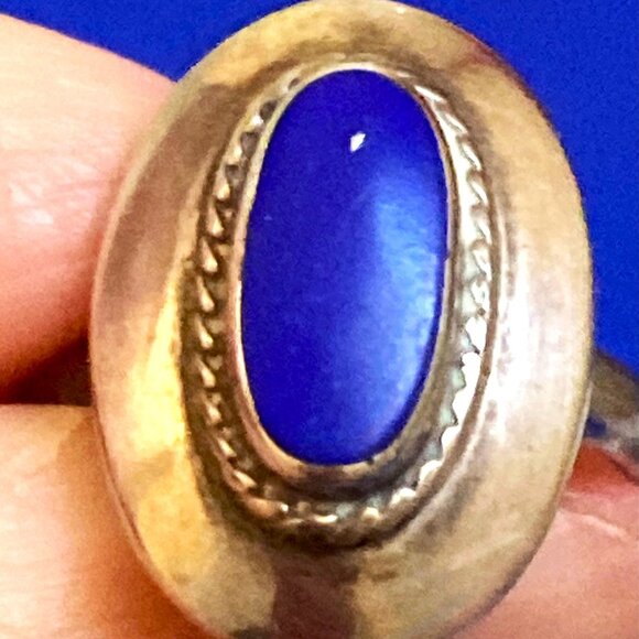 Lapis lazuli ring in sterling silver from Bali - Picture 4 of 5